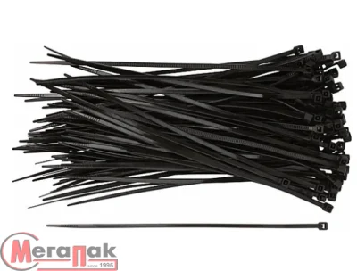 хомут пласт.  3,6х250 FIT 60350 черн. (уп.100шт.) Черный - фото