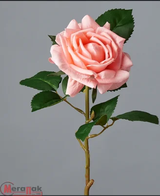 Цветок искусственный декоративный "Роза" 51*10см, 1шт, св.розовый  - фото