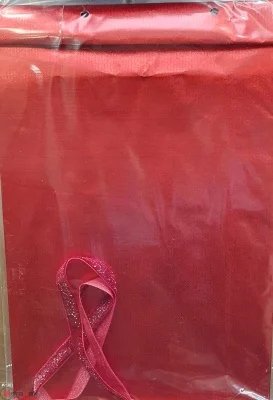 Пакет подарочный с лентой, красный 180*60*310+20 1 шт Красный - фото