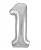 Шар фольга Agura (40''/102 см) Цифра, 1 Slim, Серебро, 1 шт. в уп. (3) Серебро - фото
