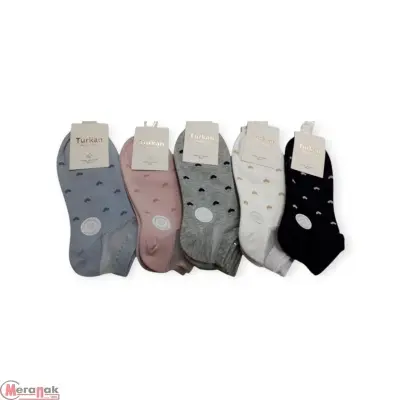 Носки женские TURKAN кор. сердечками с капрон. вставкой, арт. 7204 Микс - фото