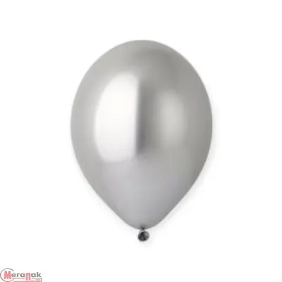 Шар латексный BELBAL (14''/36см) В 105/601 Хром Glossy Silver 1 шт (1) Серебро - фото