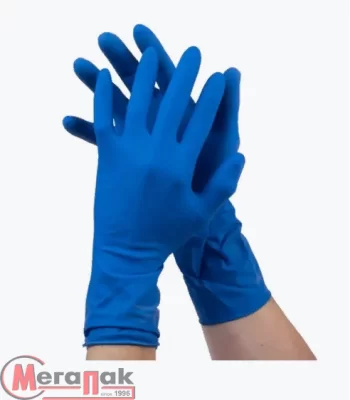 Перчатки Еcolat, латексные хозяйственные, синие, XL (70)  Синий - фото