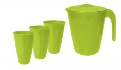 Набор кувшин Bono 1,9л + стаканы 0,35л (3шт) Оливковая роща Зеленый - фото