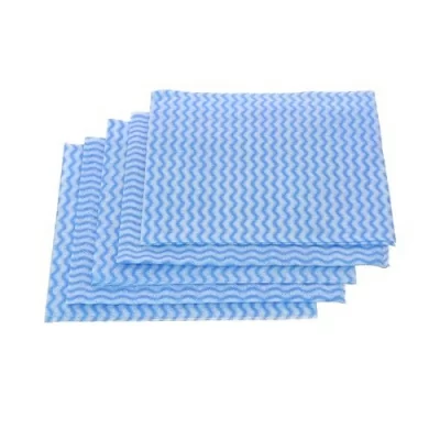 Салфетки хозяйственные с перфорацией 30*30см, синяя волна, 5 шт Голубой - фото