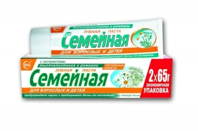 Зубная паста "Семейная" с экстрактом ромашки и тысячелистника, 130 гр.  - фото