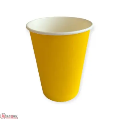 Стакан бумажный 350мл для горячего желтый 50шт, арт. 00000001212/103002 Желтый - фото