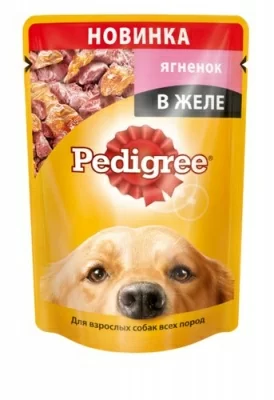 Pedigree желе с ягненком для взрослых собак 85 грамм  - фото