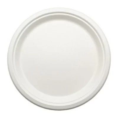 Тарелка эко круглая белая d23см, 50 шт Белый - фото