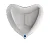 Шар фольгированный(2) (18''/46 см) Сердце, Серебро, 1 шт.  - фото