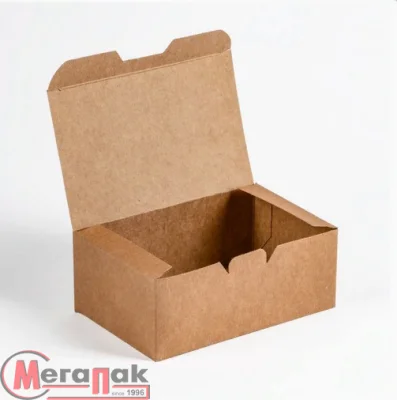 Коробка карт с кр.115*75*45 Fast Food Box S (25/400,500) 25459 Светло-коричневый - фото
