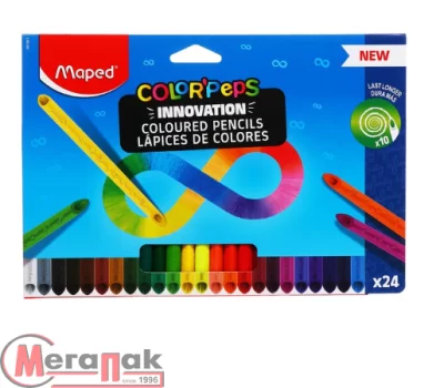 COLOR'PEPS INFINITY Цветные карандаши, треугольные, 24 цвета, 861601 (12) Разноцветный - фото