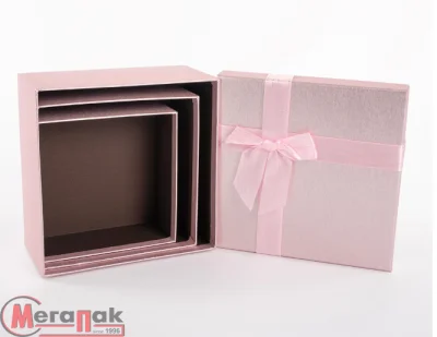 Коробка Чудесный подарок, Нежно-розовый, 15*15*6,5 см, 1 шт Розовый - фото