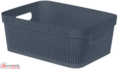Корзина для хранения Keeplex Ajur с ручками 11л 36,5х27х14,1см космический серый, KL411410026 (16) Серый - фото