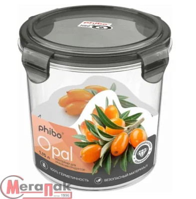 Контейнер для продуктов OPAL (Тритан) круглый 1,15л (черный), арт. 4331471 Черный - фото