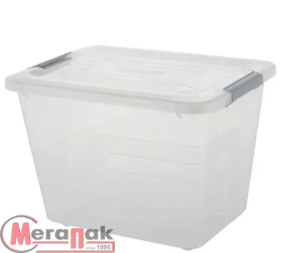 Ящик для хранения BERGEN 18л натуральный, арт. PT6554НАТ-10 Прозрачный - фото