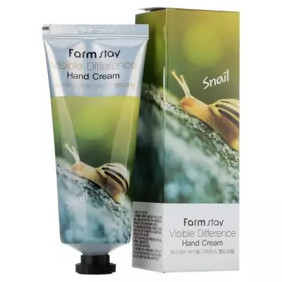 KR/ FarmStay Крем для рук Visible Difference Hand Cream SNAIL (Улитка), 100мл  - фото