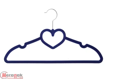 Вешалка-плечики р.44-46 Бархат, 39,5*22см н-р 5шт мет/крюч бархат/покрытие синий на картоне, арт. 048414 Синий - фото