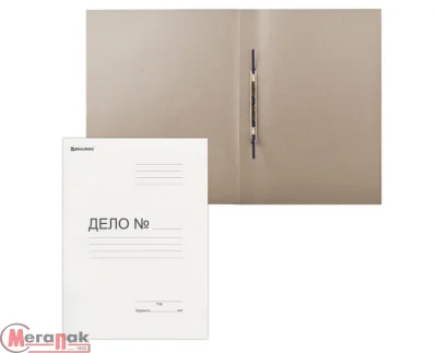 Скоросшиватель ДЕЛО картонный BRAUBERG, ПЛОТНЫЙ картон, до 200л, 127821 Белый - фото