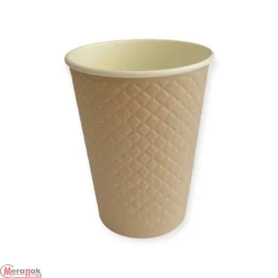 Стакан бумажный д/гор двуслойный 350 мл Waffle Kraft крафт 25шт, арт. ЕМ90-430 Коричневый - фото