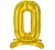 Шар фольга Falali (32''/81 см) Цифра, 0 на подставке, Золото, 1 шт. в уп. (надув воздухом) Золотой - фото