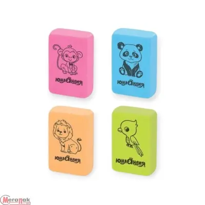 Ластик ЮНЛАНДИЯ "Зверушки", размер 28х18х10 мм, цвет ассорти, прямоуг., 228706 Микс - фото