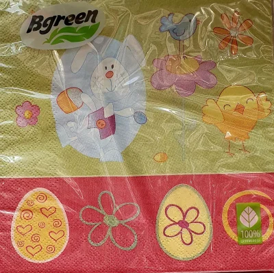 Салфетки Bulgaree Green 33*33 3-сл А20 Пасха Микс - фото