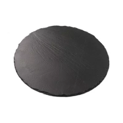 Блюдо для подачи черный сланец, круглое 25см Черный - фото