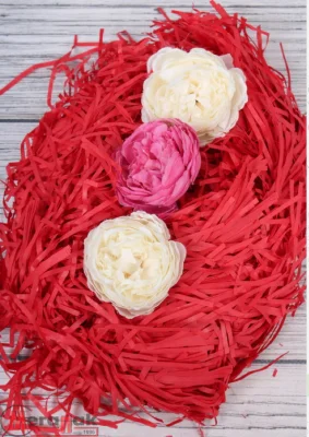 Наполнитель для коробок бумажный №17, Красный 100гр в упаковке, арт. Н0758-6-К Красный - фото