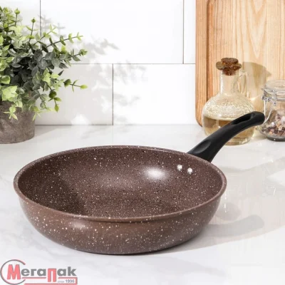 Сковорода Rock, d=25 см, коричневый 3635818 Коричневый - фото