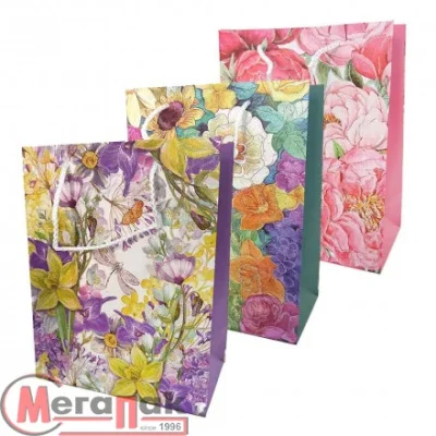 Пакет Люкс цветы 31х40х12, арт. L804  - фото