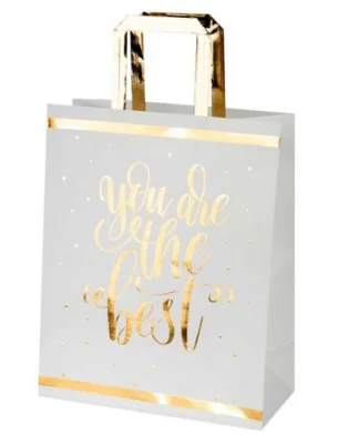 Пакет из крафт-бумаги "The Best" с золотым тиснением  26х32.4х12.7см арт.81204  - фото