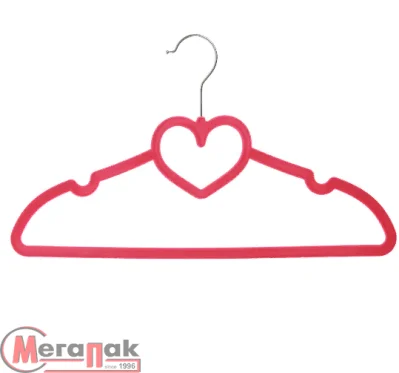 Вешалка-плечики р.44-46 Бархат, 39,5*22см н-р 5шт мет/крюч бархат/покрытие малиновый на картоне, арт. 048413 Малиновый - фото