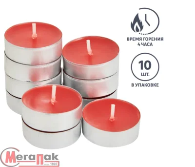 Свечи чайные аром. Клюква 10 шт 82927636, 89369083 (36)  - фото