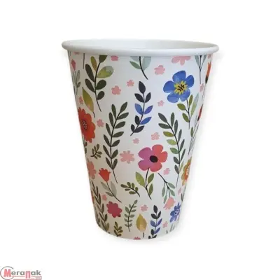 Стакан бум. 250мл  д/гор Полевые цветы D80 5 штук  - фото