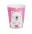 Стакан бумажный "Мишка с кексом" розовый 250мл, 6 шт Розовый - фото