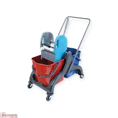 Тележка уборочная двухведерная, 2х25 л, каркас пластик, отжим, арт. IT-0492/IT-0491  - фото
