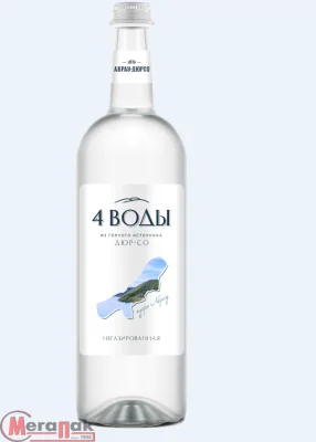 Вода природная питьевая артезианская "4 воды" негаз 0,75л 8101030 (1/6)  - фото