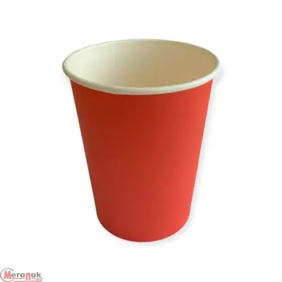 Стакан бумажный 350мл для горячего Красный d90 40шт Красный - фото