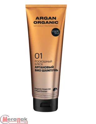Био шампунь для волос "Роскошный блеск" OS / Organic naturally prof / Р / Argan , 250 мл  - фото