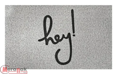 Коврик придверный Dekorelle LAPSHA 107 Hey!, 40X60см, 120107 (серый) Серый - фото
