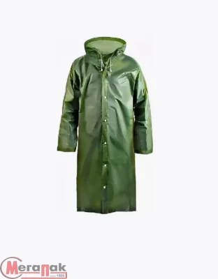 Дождевик-плащ EVA, зеленый, на кнопках, 110 мк, Komfi, EVA005G  - фото
