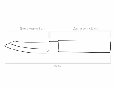 Нож для овощей 8см NADOBA, серия NARUTO Серый - фото