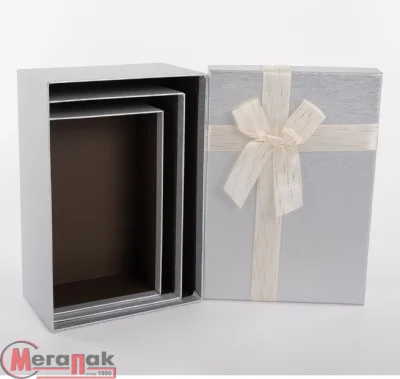 Коробка Чудесный подарок, Серебро, 7*17*8 см, 1 шт Серебро - фото