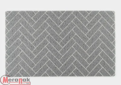 Коврик придверный Доляна «Лофт», грязезащитный, вырезной, 45×75 см, серый, 4684404 Серый - фото