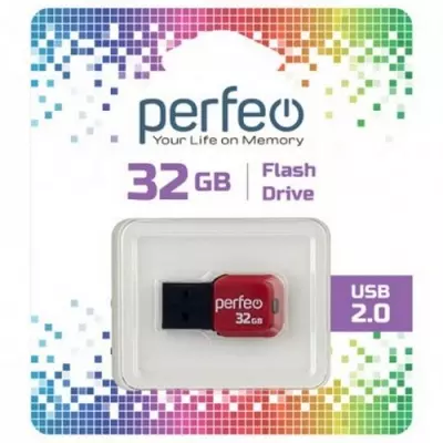Карта памяти Perfeo USB 32GB M02 Black PF-M02B032  - фото