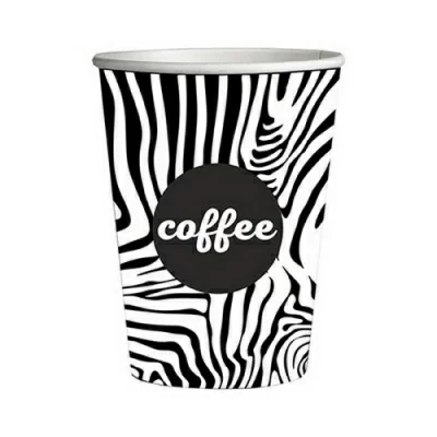 Стакан бумажный 200мл для горячего Зебра Кофе, 50 шт  - фото
