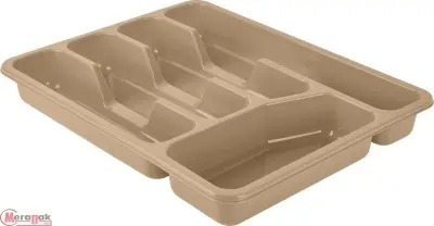 Лоток для столовых приборов Plast Team 330х260х43 мм шоколадный мокко, арт. PT156010015 Шоколадный - фото