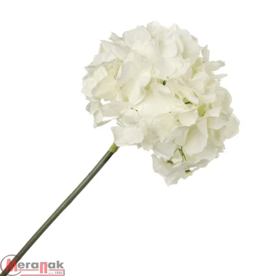 Цветок искусственный декоративный "Гортензия" 63см, 1шт, кремовый  - фото