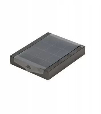 Коробка для конфет с пластиковой прозрачной крышкой 190*150*30мм черная (12 конфет), 5 шт Черный - фото